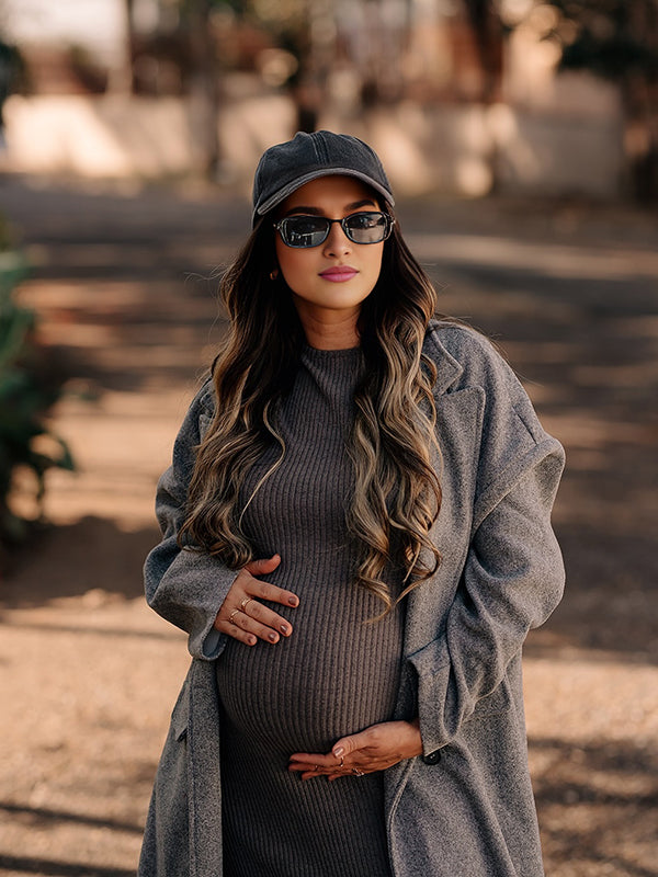 Beaumama manteau en laine grossesse chic double boutonnage poches manteau d'hiver femme enceinte