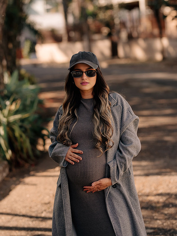 Beaumama manteau en laine grossesse chic double boutonnage poches manteau d'hiver femme enceinte