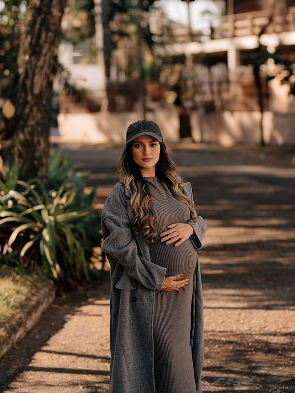 Beaumama manteau en laine grossesse chic double boutonnage poches manteau d'hiver femme enceinte