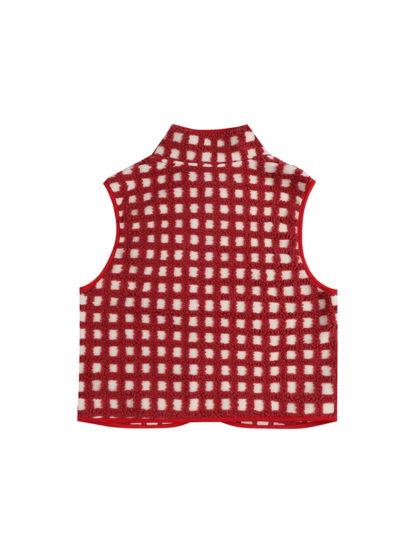 Beaumama débardeurs grossesse casual carreaux poilu zippé femme enceinte