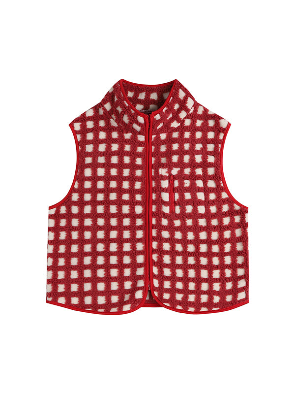 Beaumama débardeurs grossesse casual carreaux poilu zippé femme enceinte