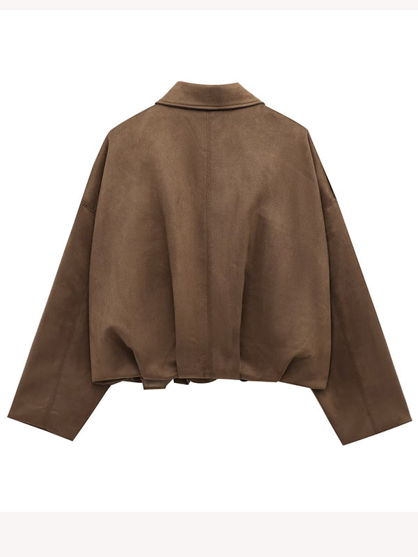 Beaumama veste grossesse casual suédine zippé manteau d'hiver femme enceinte