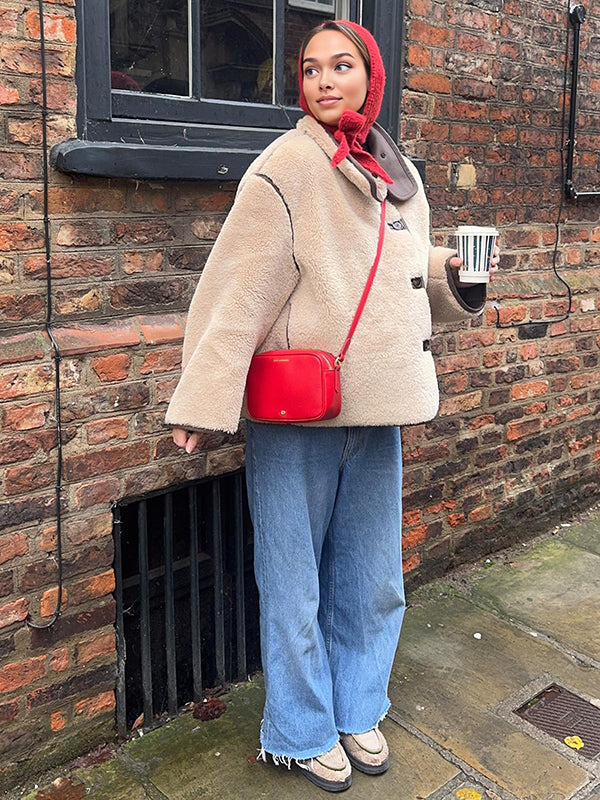 Beaumama manteau teddy bear grossesse casual poilu boutonnage poches couleur bloc manteau d'hiver femme enceinte