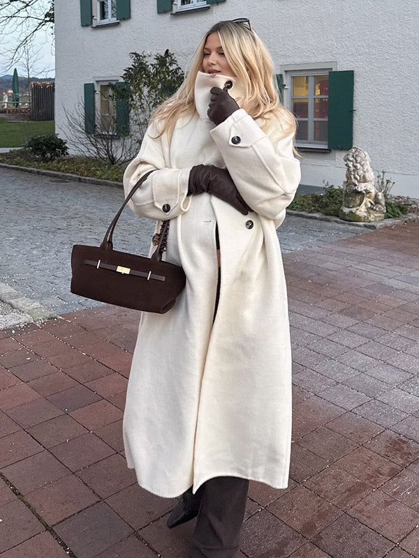 Beaumama manteau en laine grossesse chic casual boutonnage manteau d'hiver femme enceinte