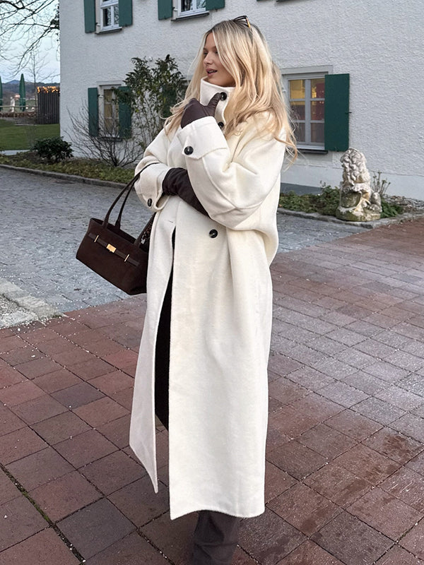 Beaumama manteau en laine grossesse chic casual boutonnage manteau d'hiver femme enceinte