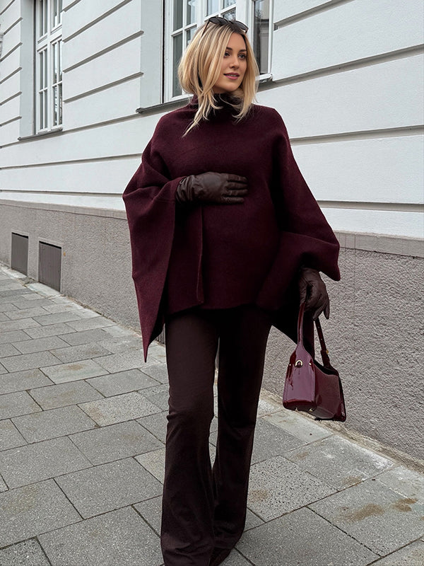 Beaumama cape grossesse élégant chic irrégulier fluide manteau d'hiver femme enceinte