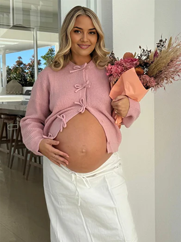 Beaumama gilets en maille grossesse casual chic crochet tricot poilu nœud papillon femme enceinte