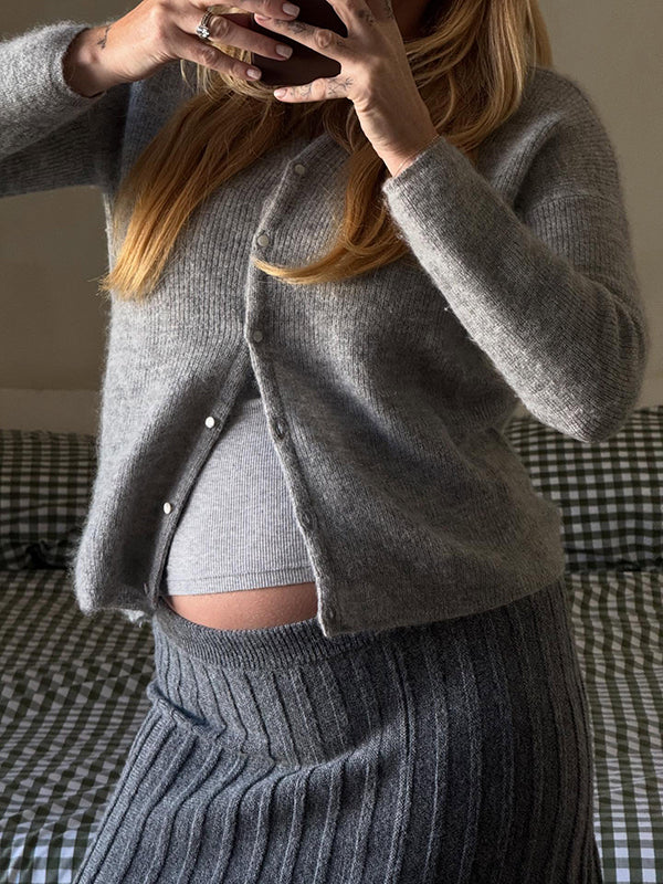 Beaumama gilets en maille grossesse casual confortable boutonnage crochet tricot femme enceinte