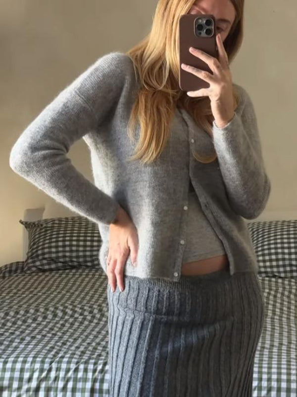 Beaumama gilets en maille grossesse casual confortable boutonnage crochet tricot femme enceinte