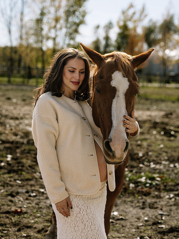 Beaumama manteau teddy bear grossesse casual confortable poilu boutonnage manteau d'hiver femme enceinte