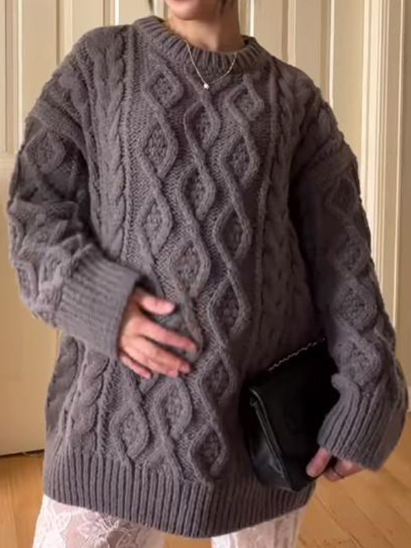 Beaumama pulls grossesse casual chic rugueux tricot torsadé femme enceinte