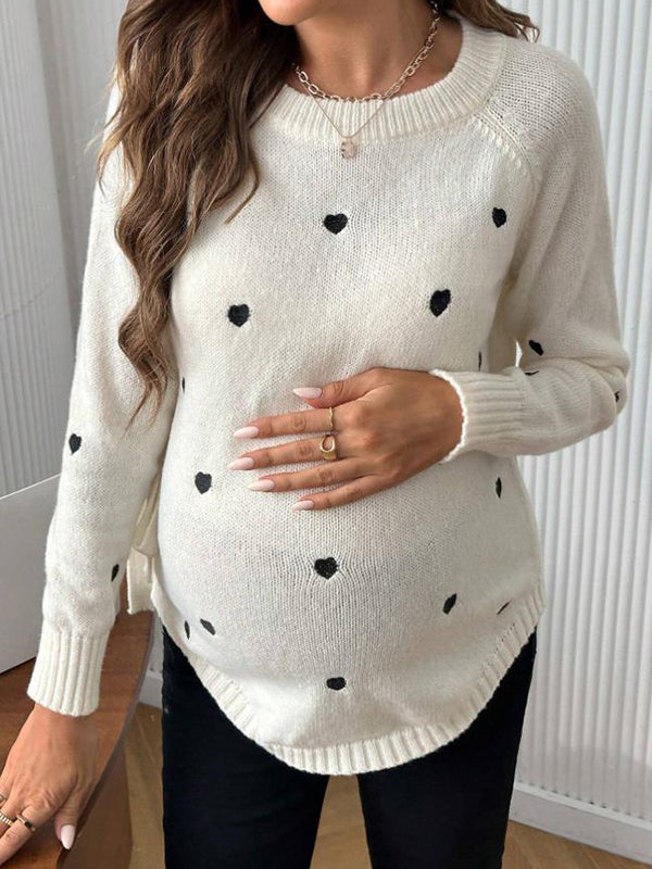 Beaumama pulls grossesse chic coeur irrégulier nœud papillon crochet tricot femme enceinte