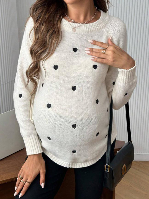 Beaumama pulls grossesse chic coeur irrégulier nœud papillon crochet tricot femme enceinte