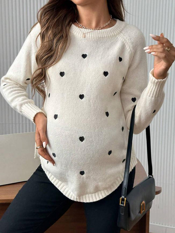 Beaumama pulls grossesse chic coeur irrégulier nœud papillon crochet tricot femme enceinte