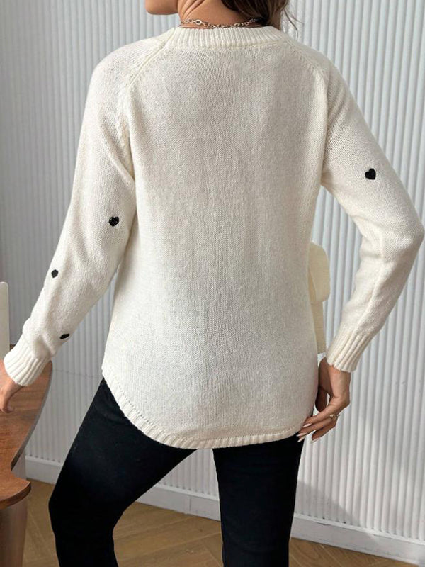 Beaumama pulls grossesse chic coeur irrégulier nœud papillon crochet tricot femme enceinte