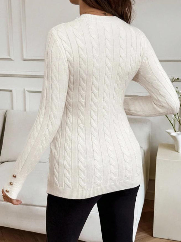 Beaumama pulls grossesse chic tricot torsadé boutonnage moulante élégant femme enceinte