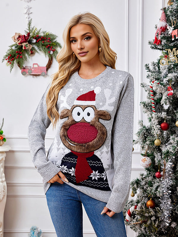 Beaumama pulls grossesse noël casual confortable wapiti poilu crochet tricot femme enceinte