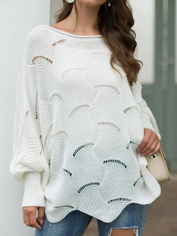 Beaumama pulls grossesse casual chic crochet tricot bord ondulé découpe femme enceinte