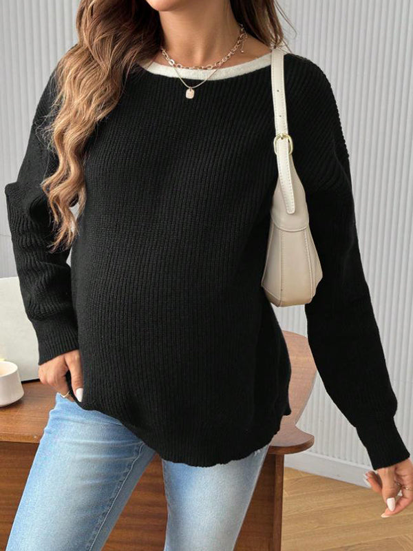 Beaumama pulls grossesse chic confortable nœud papillon dos nu crochet tricot femme enceinte