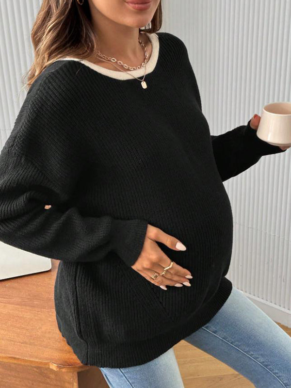 Beaumama pulls grossesse chic confortable nœud papillon dos nu crochet tricot femme enceinte