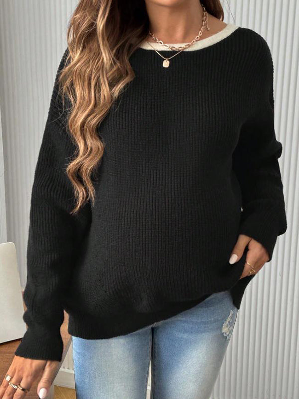 Beaumama pulls grossesse chic confortable nœud papillon dos nu crochet tricot femme enceinte