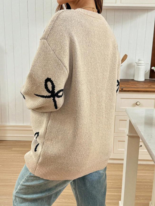 Beaumama pulls grossesse casual confortable nœud papillon crochet tricot femme enceinte