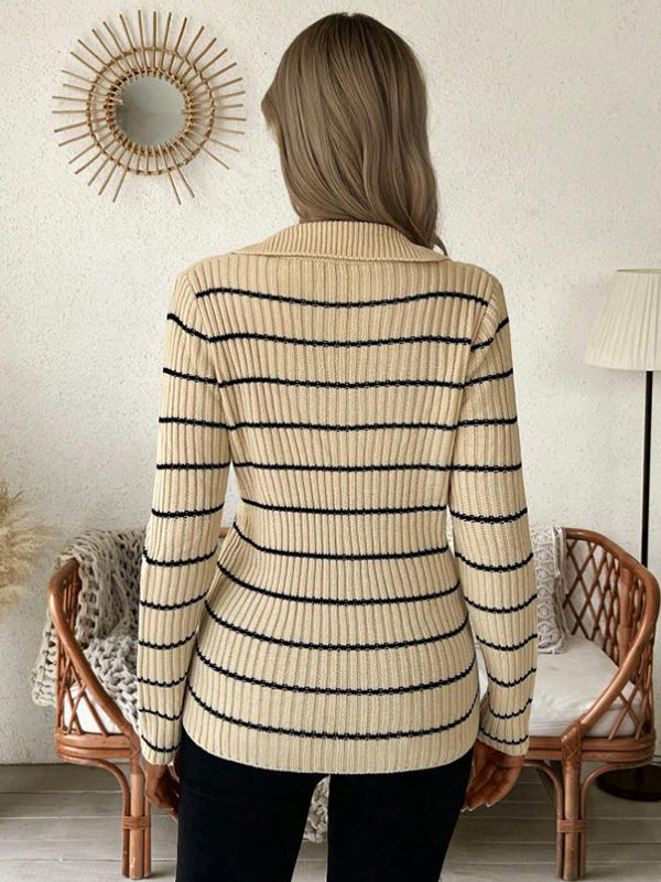 Beaumama pull grossesse casual vintage rayé moulante crochet tricot femme enceinte