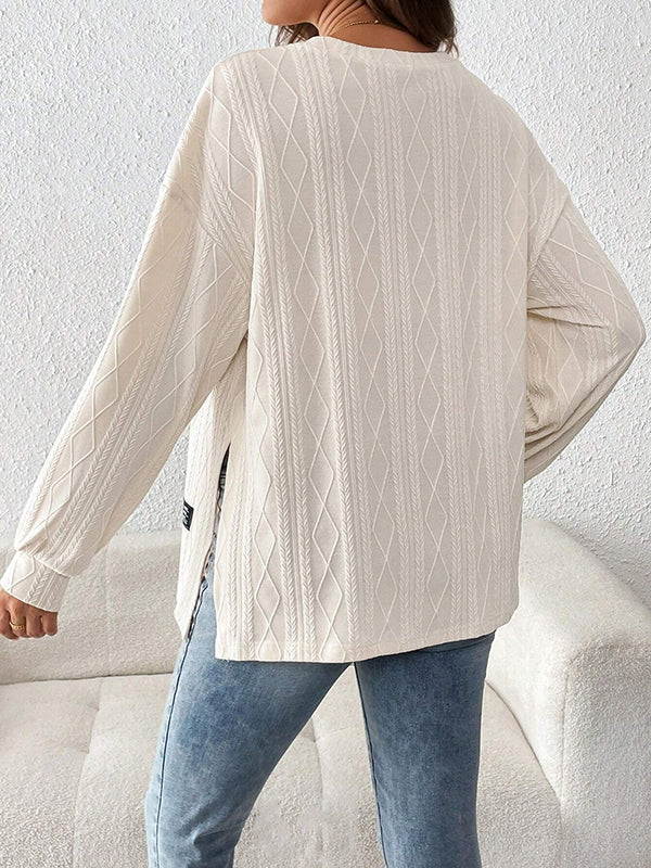 Beaumama t-shirts grossesse casual tous les jours géométrique rayé fendu le côté femme enceinte