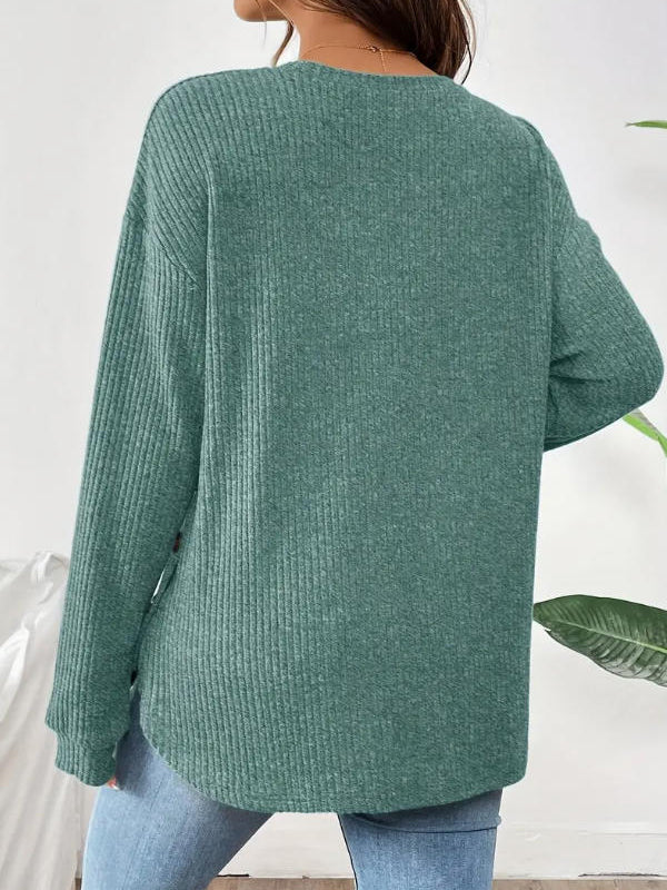 Beaumama t-shirts grossesse casual tous les jours rayé fendu le côté boutonnage femme enceinte