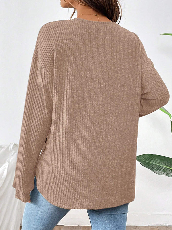 Beaumama t-shirts grossesse casual tous les jours rayé fendu le côté boutonnage femme enceinte