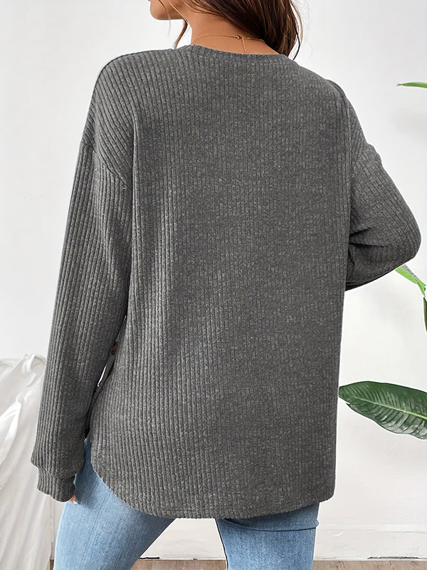 Beaumama t-shirts grossesse casual tous les jours rayé fendu le côté boutonnage femme enceinte