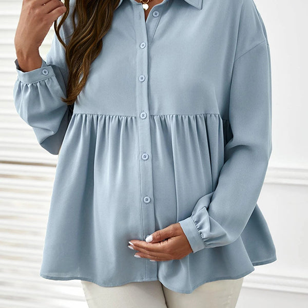 Beaumama blouses grossesse casual tous les jours peplum boutonnage femme enceinte