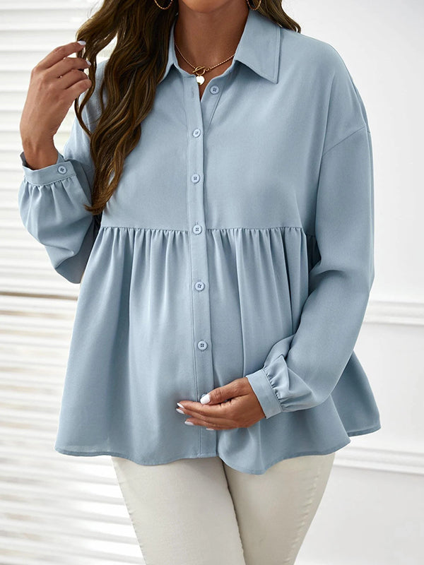 Beaumama blouses grossesse casual tous les jours peplum boutonnage femme enceinte