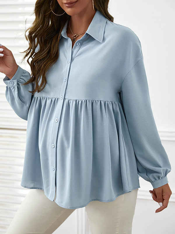 Beaumama blouses grossesse casual tous les jours peplum boutonnage femme enceinte