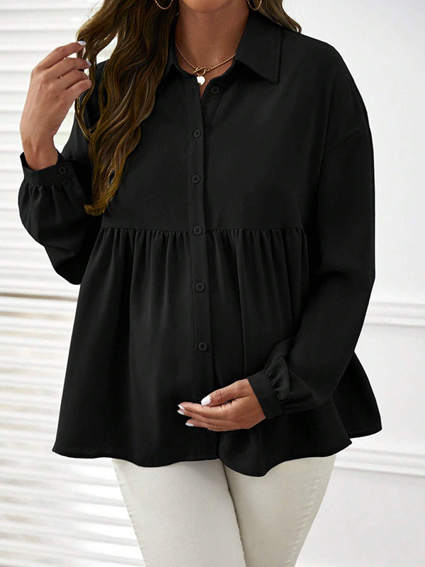 Beaumama blouses grossesse casual tous les jours peplum boutonnage femme enceinte