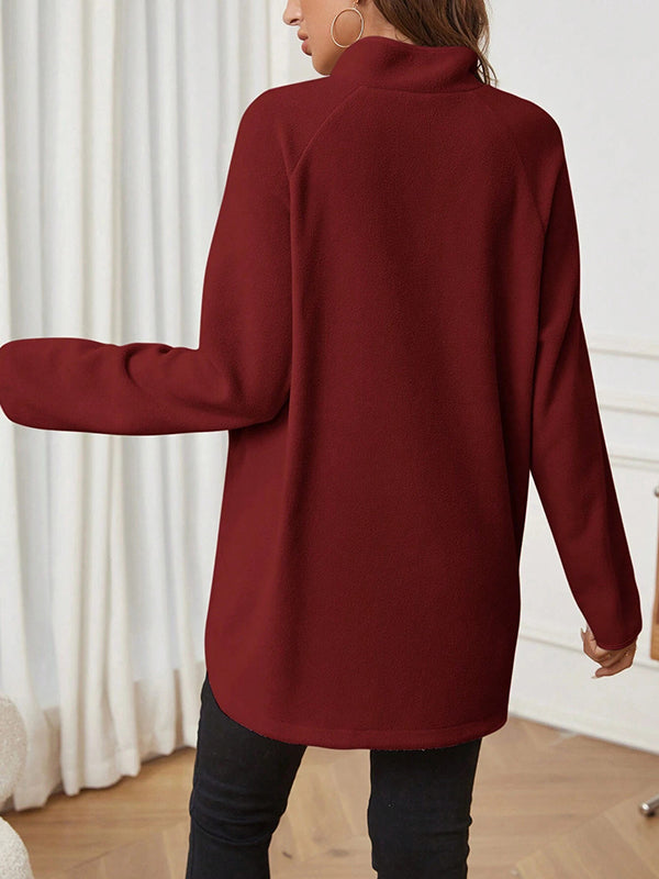 Beaumama t-shirts grossesse casual tous les jours fermeture éclair fendu le côté poilu femme enceinte