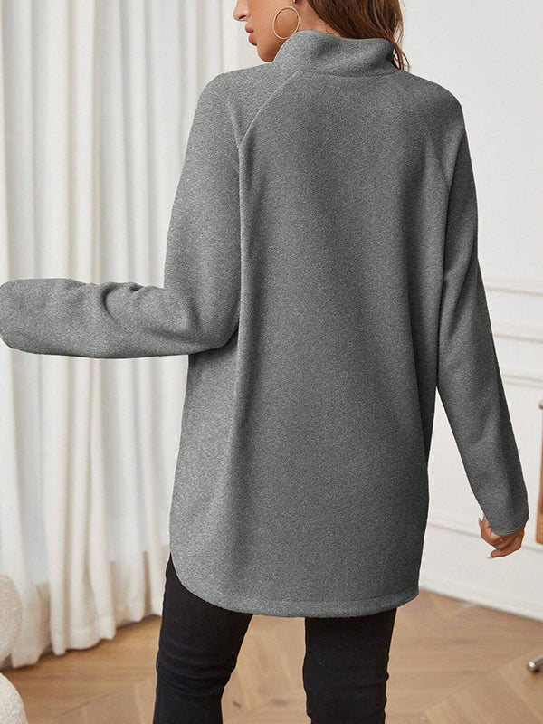 Beaumama t-shirts grossesse casual tous les jours fermeture éclair fendu le côté poilu femme enceinte