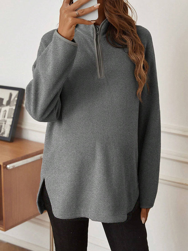 Beaumama t-shirts grossesse casual tous les jours fermeture éclair fendu le côté poilu femme enceinte