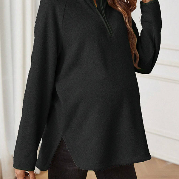 Beaumama t-shirts grossesse casual tous les jours fermeture éclair fendu le côté poilu femme enceinte