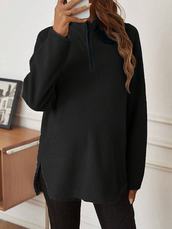 Beaumama t-shirts grossesse casual tous les jours fermeture éclair fendu le côté poilu femme enceinte