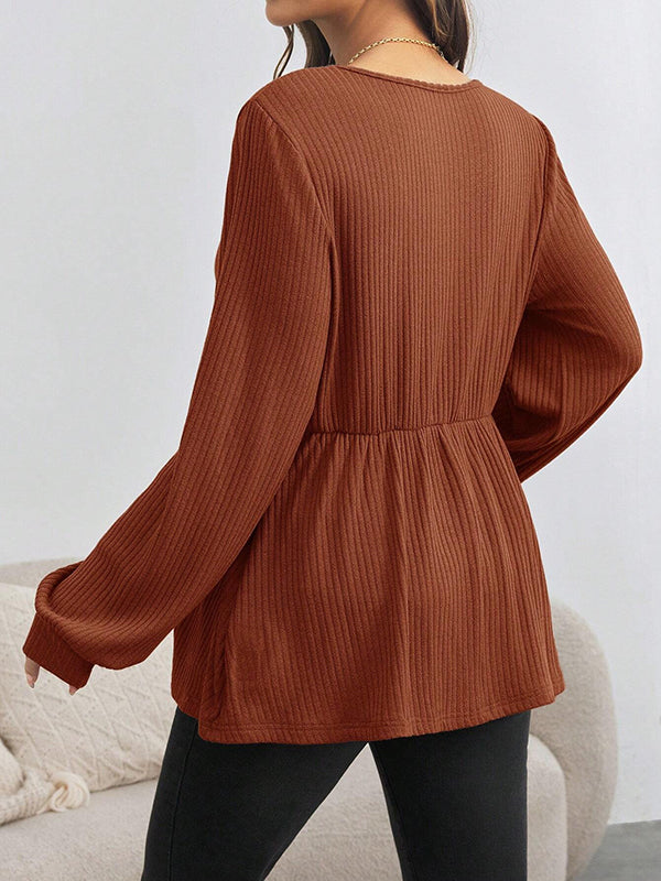 Beaumama t-shirts grossesse casual tous les jours boutonnage peplum femme enceinte