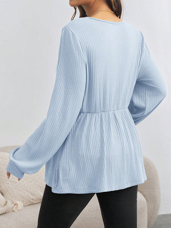 Beaumama t-shirts grossesse casual tous les jours boutonnage peplum femme enceinte