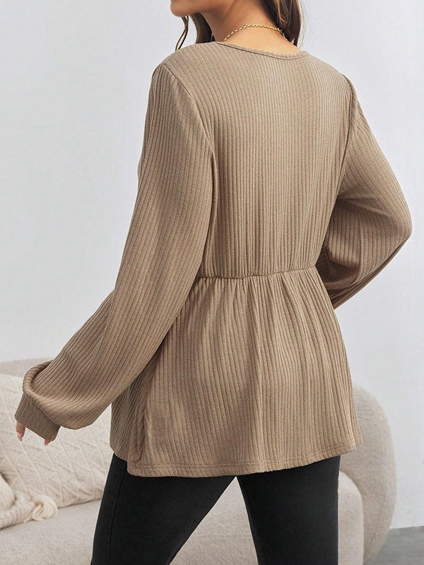 Beaumama t-shirts grossesse casual tous les jours boutonnage peplum femme enceinte