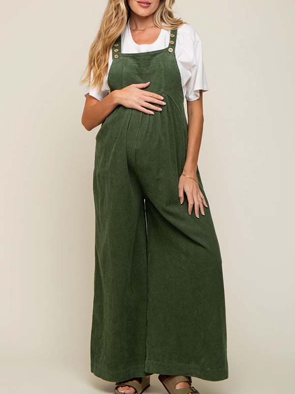 Beaumama salopette ample palazzo grossesse velours cotelé poches double boutonnage femme enceinte