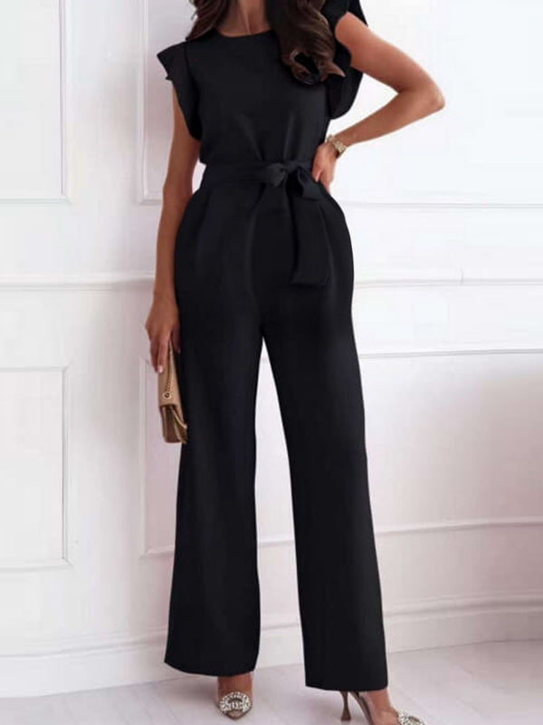 Combinaison grossesse volants ceinture noir