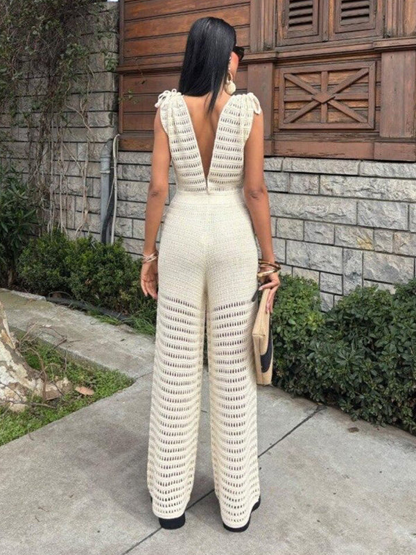 Beaumama combinaison grossesse crochet tricot dos nu abricot