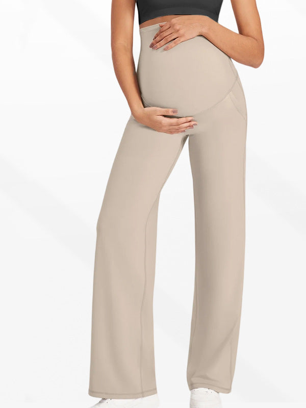 Beaumama pantalon droit grossesse casual poches taille haute femme enceinte
