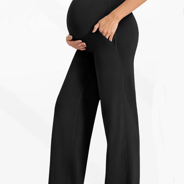 Beaumama pantalon droit grossesse casual poches taille haute femme enceinte