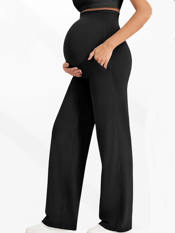 Beaumama pantalon droit grossesse casual poches taille haute femme enceinte