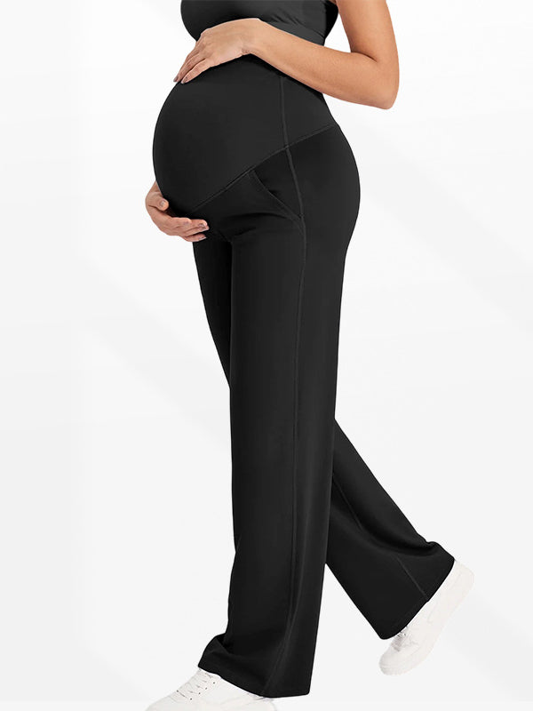Beaumama pantalon droit grossesse casual poches taille haute femme enceinte